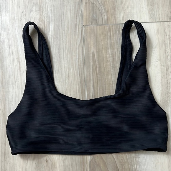 Lepel London Swim Black Ribbed Cropped Bikini Top - Picture 2 of 5